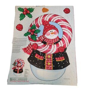 Daisy Kingdom Peppermint Wreath Door Panel Fabric Craft Project Snowman